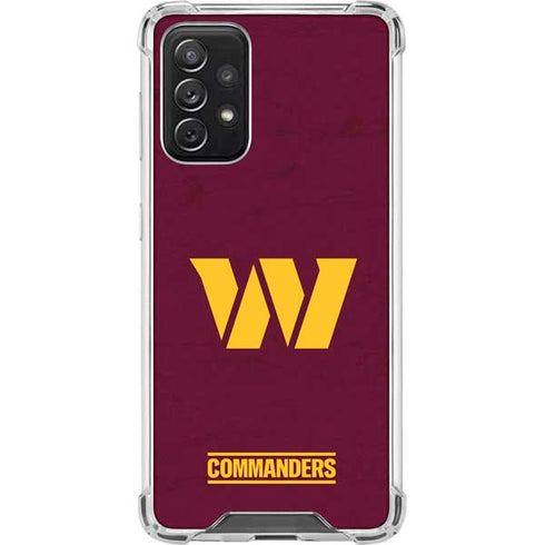 NFL Washington Commanders Distressed Galaxy A72 5G Clear Case